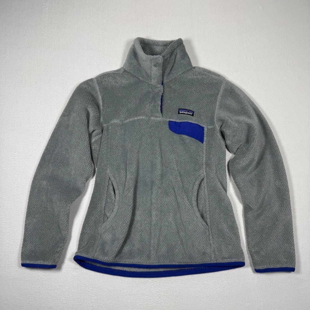 Patagonia Re-Tool Snap-T Fleece Pullover Gray Blue Womens Small - Picture 1 of 7